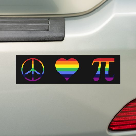 regenboogliefde voor vrede pi bumpersticker (Op auto)