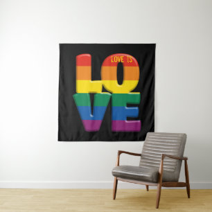 regenboogliefde wandkleed