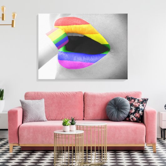 Regenboogliften Canvas Afdruk (Insitu (Woonkamer))