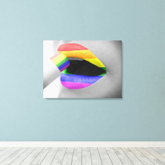 Regenboogliften Canvas Afdruk (Insitu (Houten vloer))