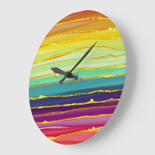 Regenbooglijnen: abstracte luxesamenstelling. grote klok (Hoek)