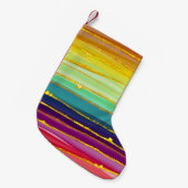 Regenbooglijnen: abstracte luxesamenstelling. kleine kerstsok (Voorkant (Hangend))
