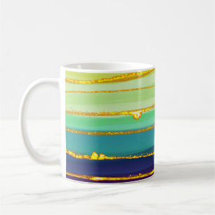 Regenbooglijnen: abstracte luxesamenstelling. koffiemok