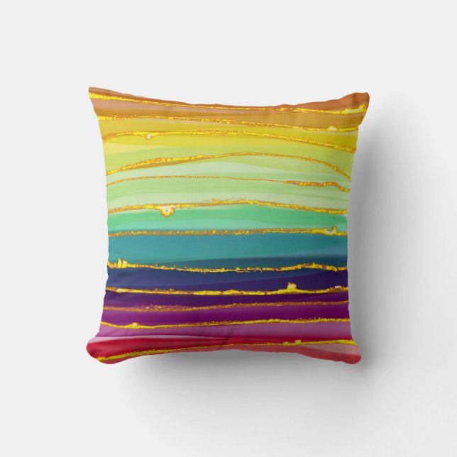 Regenbooglijnen: abstracte luxesamenstelling. kussen (Voorkant)
