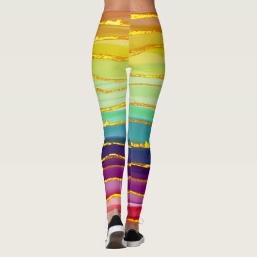 Regenbooglijnen: abstracte luxesamenstelling. leggings (Achterkant)