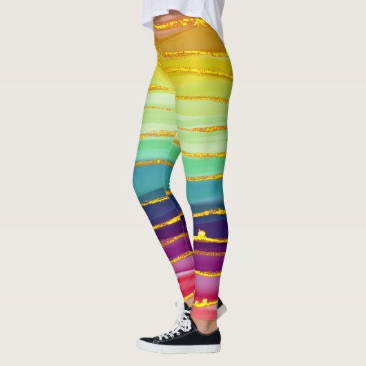 Regenbooglijnen: abstracte luxesamenstelling. leggings (Links)