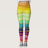 Regenbooglijnen: abstracte luxesamenstelling. leggings (Voorkant)