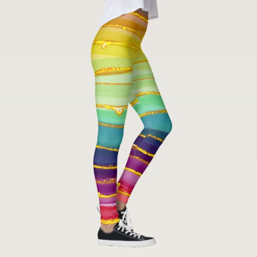 Regenbooglijnen: abstracte luxesamenstelling. leggings (Rechts)