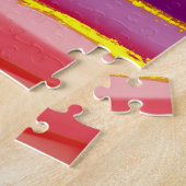 Regenbooglijnen: abstracte luxesamenstelling. legpuzzel (Zijkant)