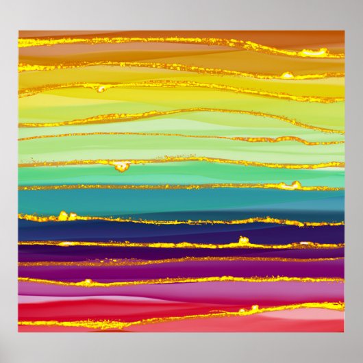 Regenbooglijnen: abstracte luxesamenstelling. poster (Voorkant)