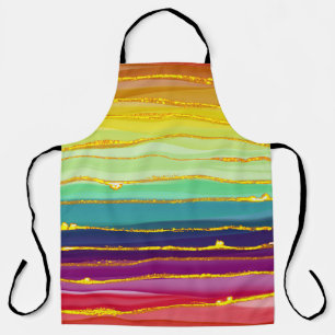 Regenbooglijnen: abstracte luxesamenstelling. schort