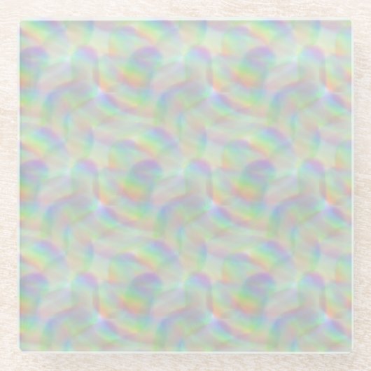 Regenbooglijnen Glazen Onderzetter (Voorkant)