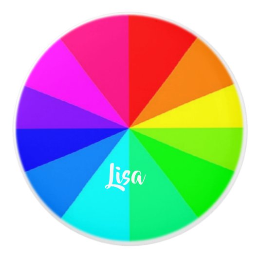 Regenbooglijnen Keramische Knop (Voorkant)