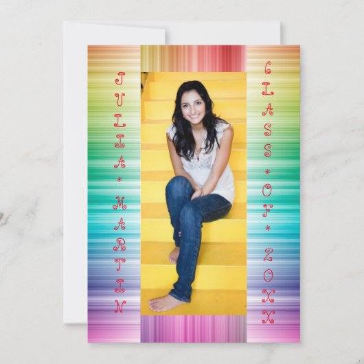 Regenbooglijnen met foto's - Aankondiging Afstudee (Voorkant)