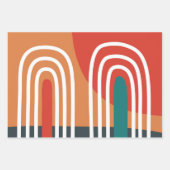 Regenbooglijnillustraties Inpakpapier Vel (Voorkant 3)