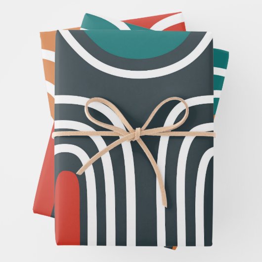 Regenbooglijnillustraties Inpakpapier Vel (In situ)