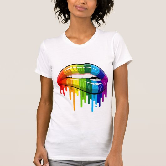 Regenbooglippen T-Shirt (Voorkant)