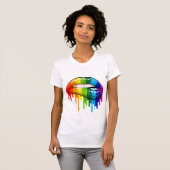 Regenbooglippen T-Shirt (Voorkant volledig)