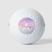Regenboogliter met gloed en monogram golfballen (Voorkant)