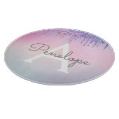 Regenboogliter met gloed en monogram snijplank (Hoek)