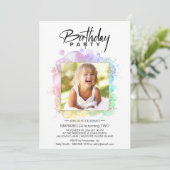 *~* Regenbooglitter 2 TWEE AR21 Fotodag Kaart (Staand voorkant)