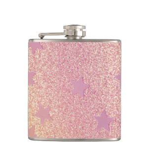 Regenbooglitter en sterren heupfles