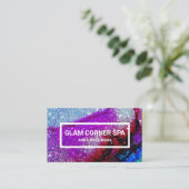 *~* Regenbooglitter Glitz Glam Luxe QR Visitekaartje (Staand voorkant)