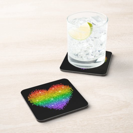 regenbooglitter hart bier onderzetter (Rechterzijde)