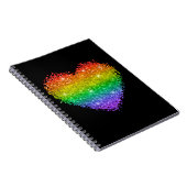 regenbooglitter hart notitieboek (Rechterzijde)