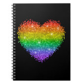 regenbooglitter hart notitieboek (Voorkant)