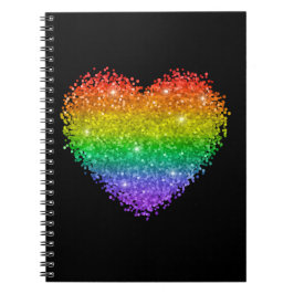 regenbooglitter hart notitieboek