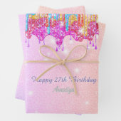 Regenbooglitter-heldere kleurenglans voor de verja inpakpapier vel (In situ)