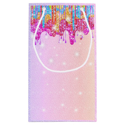 Regenbooglitter-heldere kleurenglans voor de verja klein cadeauzakje (Achterkant)