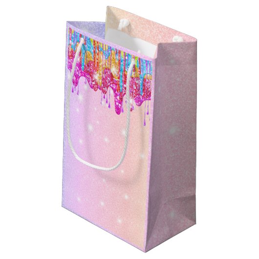 Regenbooglitter-heldere kleurenglans voor de verja klein cadeauzakje (Achterkant Gekanteld)