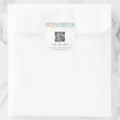 Regenbooglitter QR Code Weddenschap Website Vierkante Sticker (Tas)