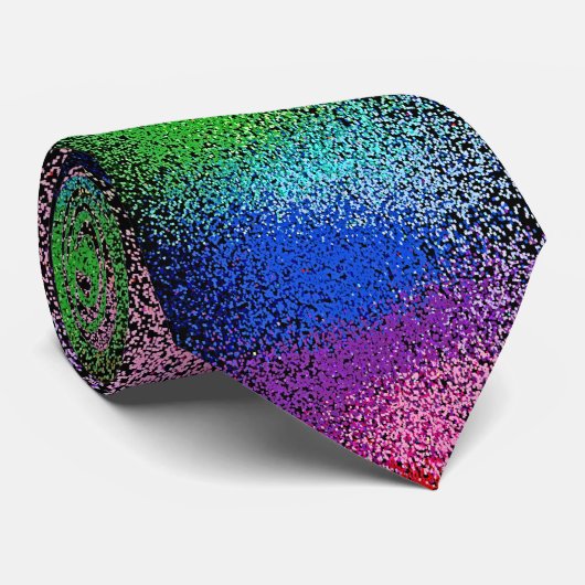 regenbooglitter stropdas (Opgerold)