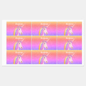 Regenbooglitter Unicorn - Aangepast waterdicht Labels (Vel)