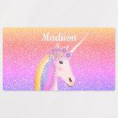 Regenbooglitter Unicorn - Aangepast waterdicht Labels (Design 2)