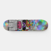 Regenbooglitter Unicorn Sparkly Chrome Holographic Persoonlijk Skateboard (Horizontaal)