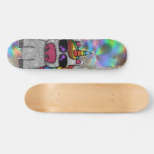 Regenbooglitter Unicorn Sparkly Chrome Holographic Persoonlijk Skateboard (Horizontaal)