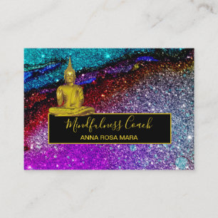 *~* Regenbooglitter Universe Boeddha Meditation Visitekaartje