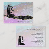 *~* Regenbooglitter Universe GODDESS Meditation Visitekaartje (Voorkant / Achterkant)