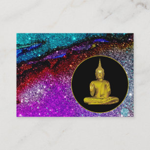 *~* Regenbooglitter Universe Meditation Buddha Visitekaartje