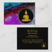 *~* Regenbooglitter Universe Meditation Buddha Visitekaartje (Voorkant / Achterkant)