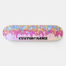Regenbooglitterskateboard