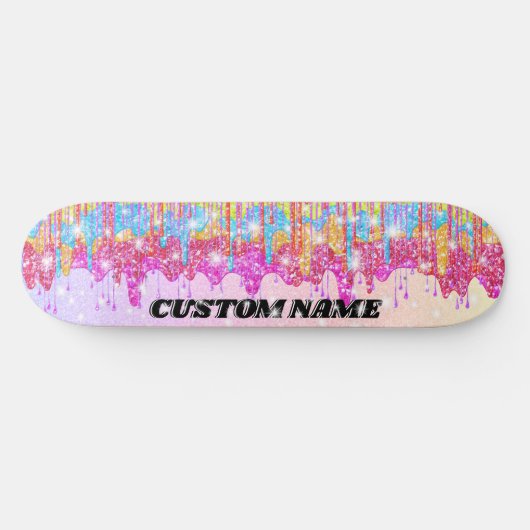 Regenbooglitterskateboard Persoonlijk Skateboard (Horizontaal)