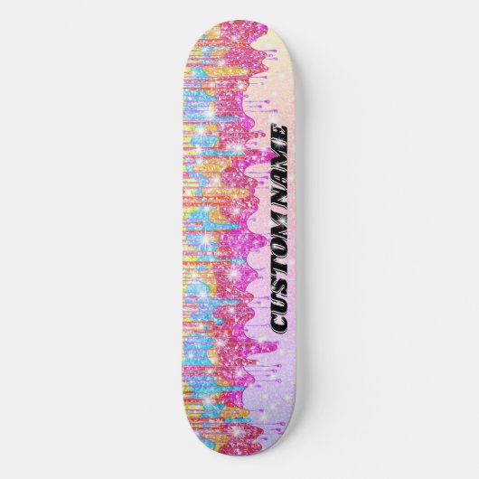 Regenbooglitterskateboard Persoonlijk Skateboard (Voorkant)
