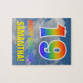 Regenbooglook "19" & "HAPPY BIRTHDAY", Bewolkte he Legpuzzel (Horizontaal)