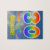 Regenbooglook "30" & "HAPPY BIRTHDAY", Bewolkte he Legpuzzel (Horizontaal)