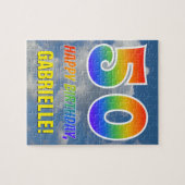 Regenbooglook "50" & "HAPPY BIRTHDAY", Bewolkte he Legpuzzel (Horizontaal)